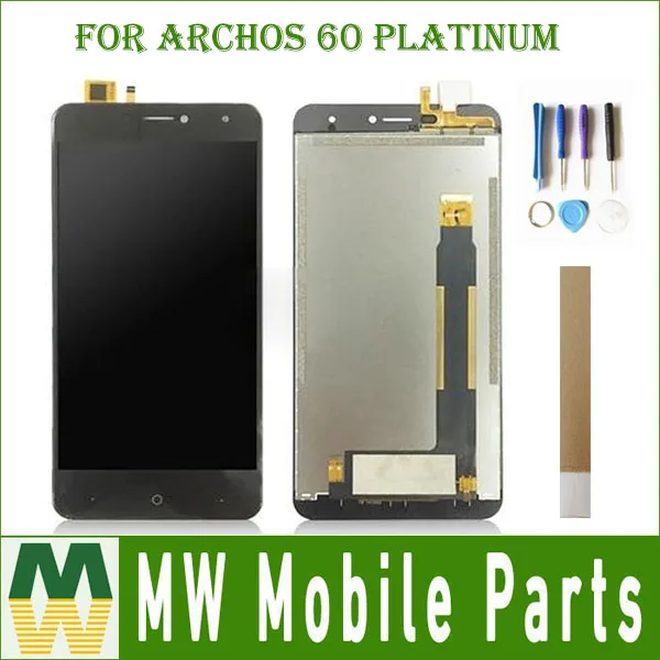 

1pc/lot High Quality 6.0"For Archos 60 Platinum LCD Screen And Touch Screen Assembly Black Color with tape&tools