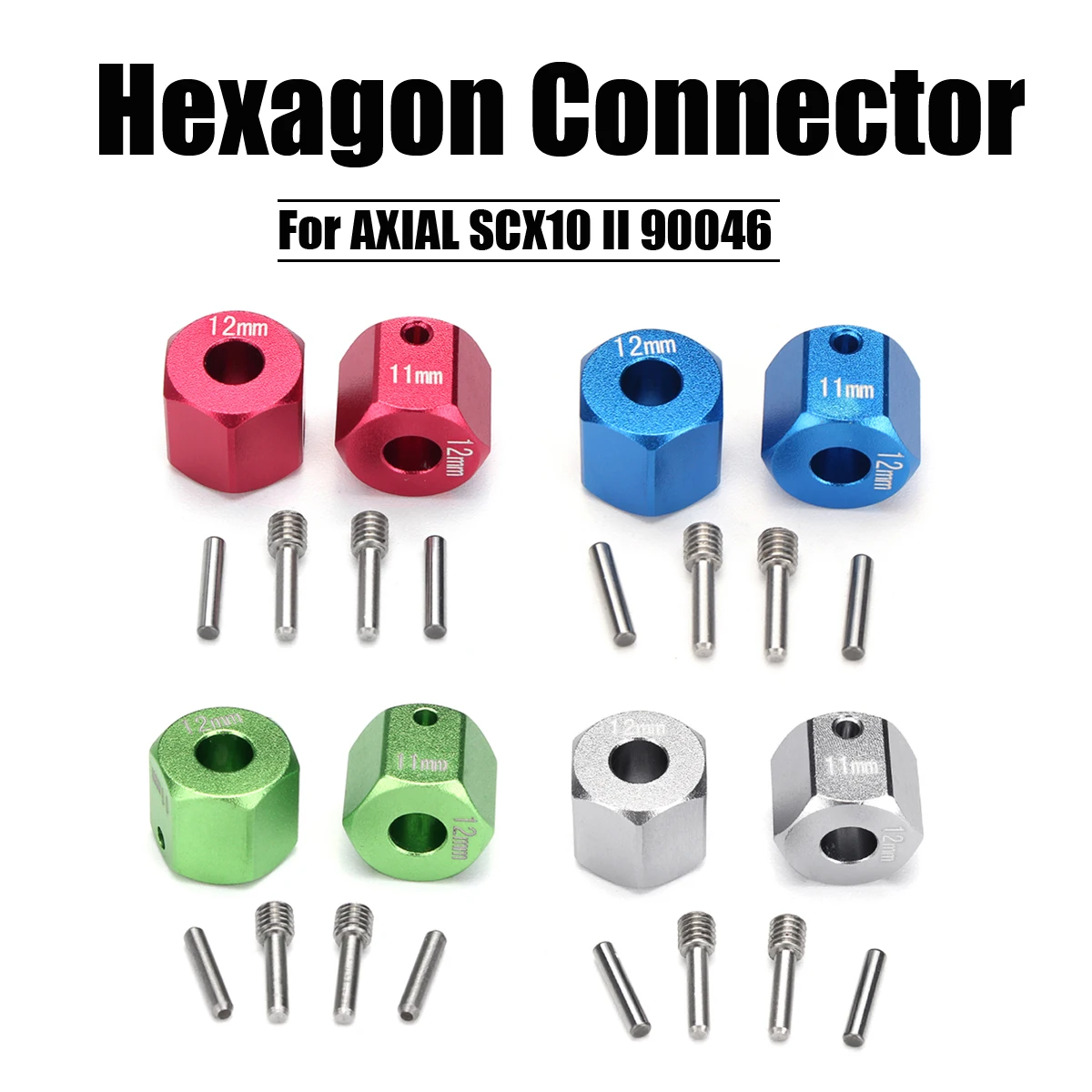 

1 Set RC Car Wheel Hexagon Hub Drive Adapter Connector 11mm for AXIAL SCX10 II 90046 Remote Controll Car Parts
