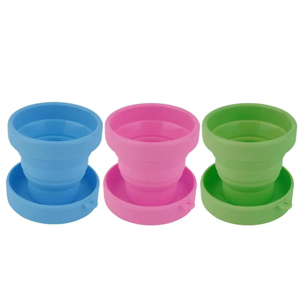 Travel Portable Folding Cup Silicone Collapsible Water Cups Colorful