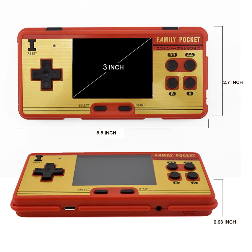 Portable Handheld Game Players Family Pocket Built in 638 Classic Games 8 Bit Retro Video Game Console Children Best Gift