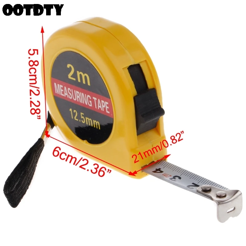 

Mini Pocket 2m Retractable Tape Measure Ruler Tool Builders Home DIY Garage Rule