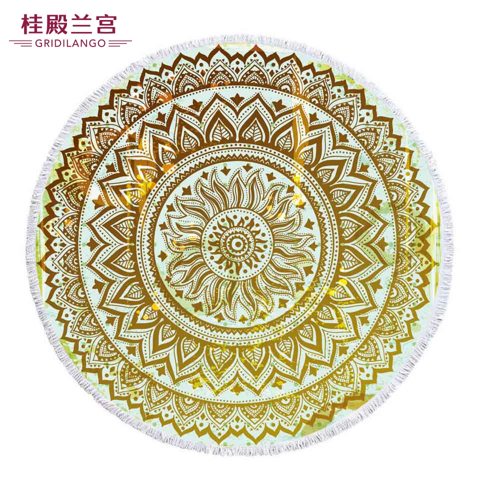 

GRIDILANGO Popular Round Mandala Beach Towel Tapestry Hippy Boho Gypsy Table Cover Tapestry Wall Hanging Throw Bath Towels
