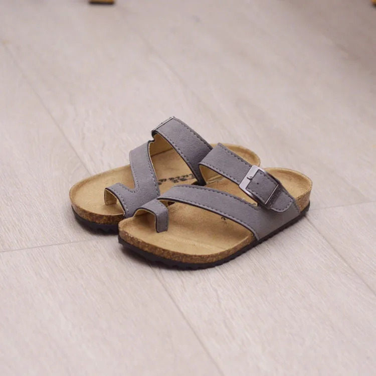 Летняя детская пляжная обувь Kinder Sandalen; спортивные римские сандалии на плоской подошве; обувь с открытым носком; пробковые сандалии - Цвет: 5