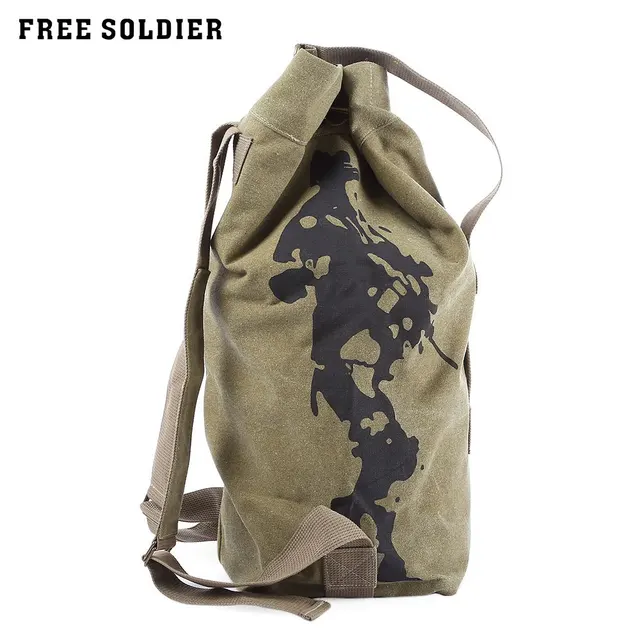 FREE SOLDIER 33L Tactical Climbing Backpack Barrel Bag Men Military Backpack Canvas Mountain