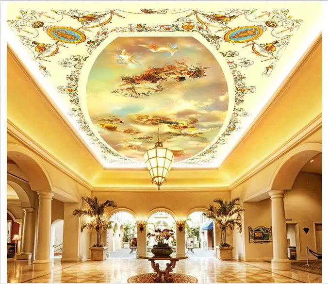 

Customized 3d photo wallpaper 3d ceiling wallpaper murals angel dimensional painting ceiling frescoes 3d room wallpaper