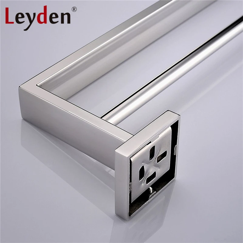 Leyden 304 квадратная вешалка для полотенец из нержавеющей стали двойная