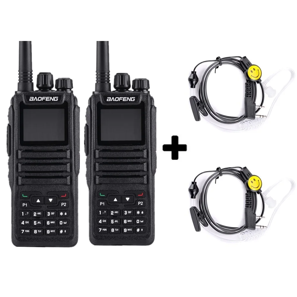 2 шт Baofeng DM-1701 портативная рация длинный диапазон DMR Tier I& II Dual Time slot двухдиапазонное цифровое Любительское радио Telsiz Baofeng Dm 1701 - Цвет: Add 2 smile headset