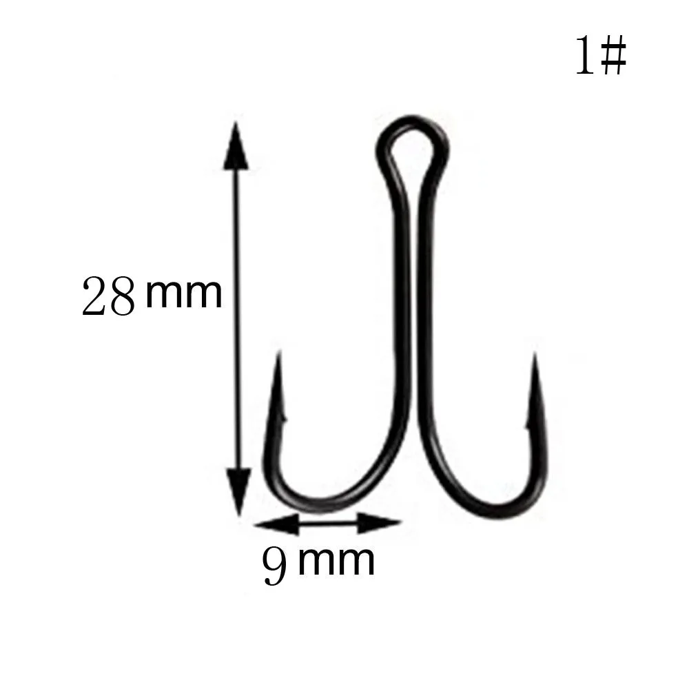 JSM 50 шт./лот двойной высокоуглеродистой стали Черный рыболовные крючки двойной якорь крюк Морская Рыбалка снасти РАЗМЕР 8#-4/0 - Цвет: 1