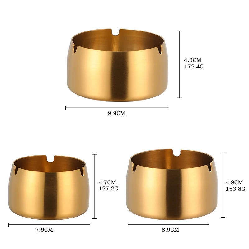 1 шт. пепельница портативная круглая пепельница из нержавеющей стали, инструмент для табачной золы, держатель для сигарет, настольный-первоклассный аксессуар
