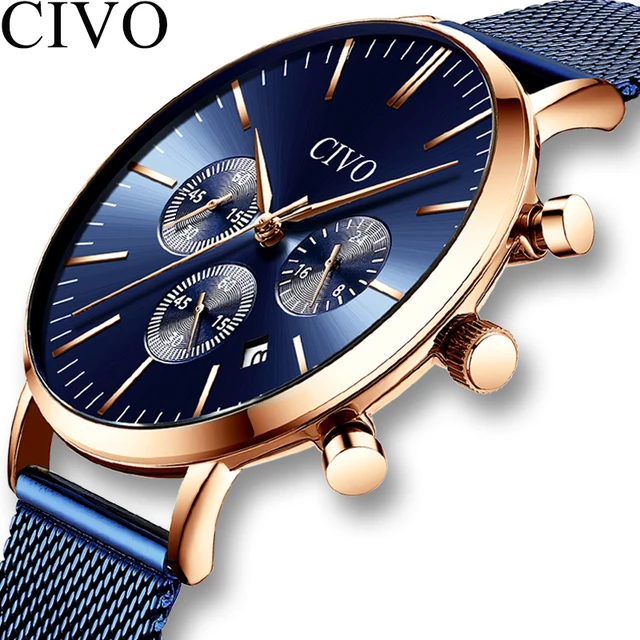 civo fashion business wrist watches mens ultra thin waterproof steel civo fashion business wrist watches mens ultra thin waterproof steel