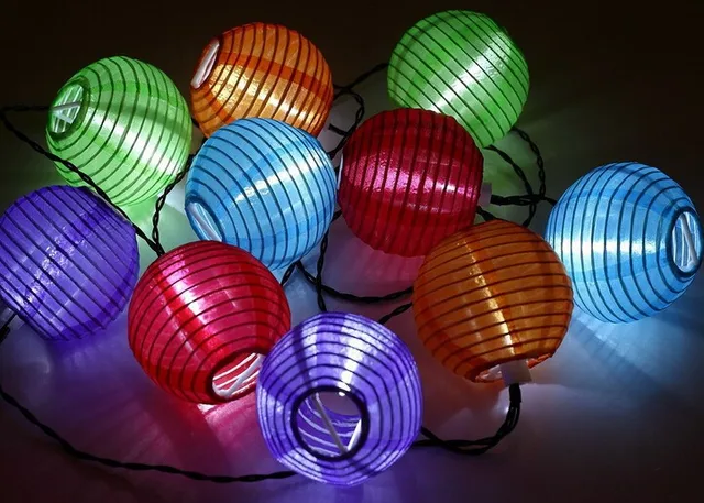 10 Mini Colorful Solar Ed Led Chinese Lantern String Light For 10 Mini Colorful Solar Ed Led Chinese Lantern String Light For Wedding Home Decoration