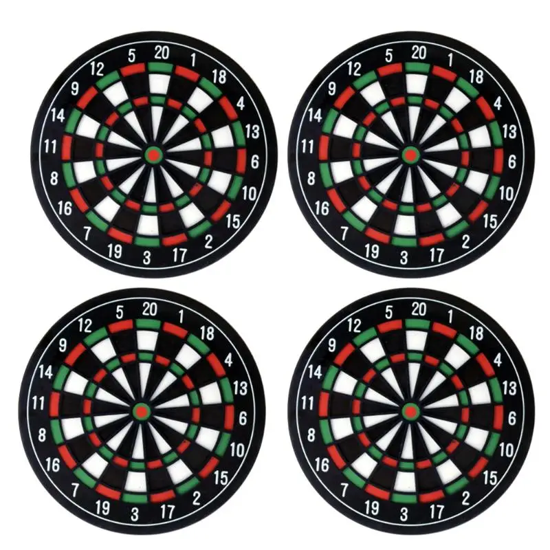 4pcs/set Mini Kitchen Table Mat Kitchen Dart board Styled Coaster Mini Dart Heat-Proof Drink Bottle Beer Beverage Placing Mat