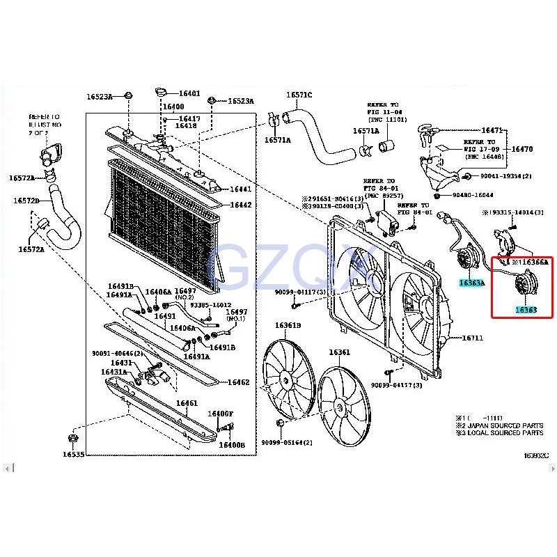 Двигатель capqx, вентилятор охлаждения(T. RAD) Радиатор 16363-0P200 168000-9990 для TOYOTA HIGHLANDER 2 GRFE GSU45 2009 2010 2011 2012