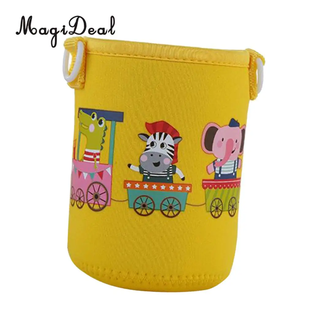 MagiDeal Insulated Water Bottle Sleeve Cartoon Animal Drink Bottle Covers Kids - Build-in Carrying Strap