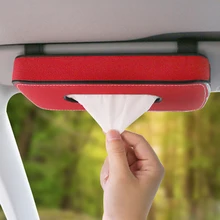 Простой стиль автомобиля солнцезащитный козырек коробка ткани ПУ кожа авто аксессуары держатель бумажная салфетка клип автомобиль коробка ткани 4 цвета