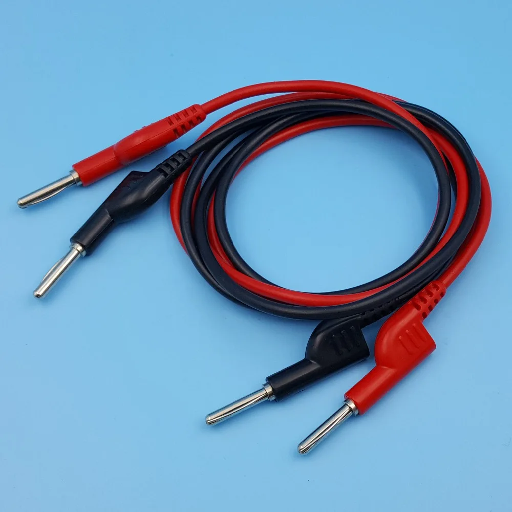 1Pair Red and Black 4mm Male Banana Plug Soft PVC Cable Connector