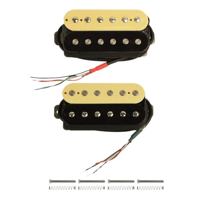 

High Output Alnico V Guitar Pickup Double Coil Humbucker Pickups Neck and Bridge Set (Zebra + black)