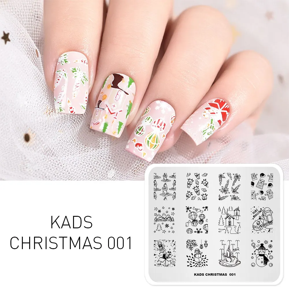 Rolabling Nail Stamping Plates Christmas Fashion Pattern Nail Art Stamp Stamping Template Image Plate Stencils Nails Tool
