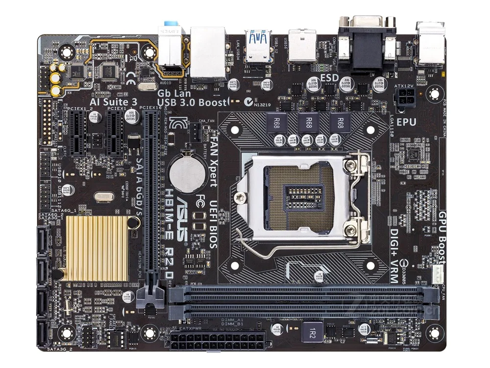 Оригинальная материнская плата ASUS H81M E R2.0 LGA 1150 DDR3 для I3 I5 I7 16 Гб USB2.0 USB3.0 H81