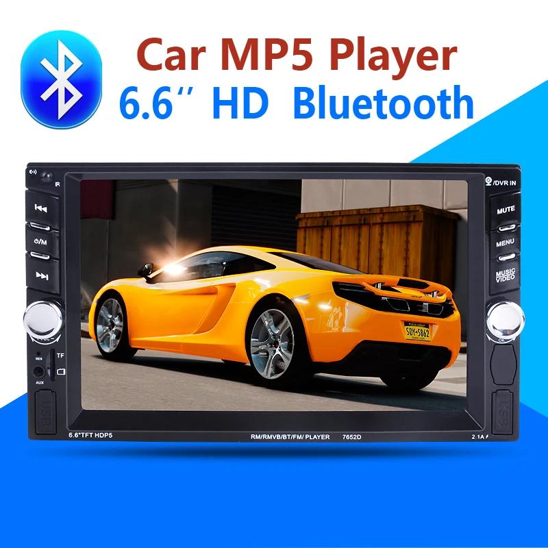 

2 Din Car Video Player 6.6'' HD Bluetooth Stereo Radio FM MP3 MP4 MP5 Audio USB Auto Electronics autoradio steering-wheel 2din