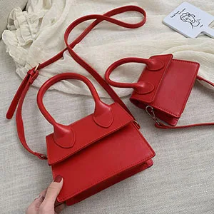 Цветные однотонные корейские стильные женские накладки на плечах новые модные сумочки вечерние квадратные сумки через плечо B440 - Цвет: Red Big