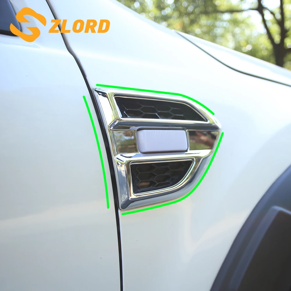 

Glossy Chrome Car Side Light Turning Signal Light Cover Frame Sticker Fit Ford Everest Endeavour Ranger T7 2016 2017 2018