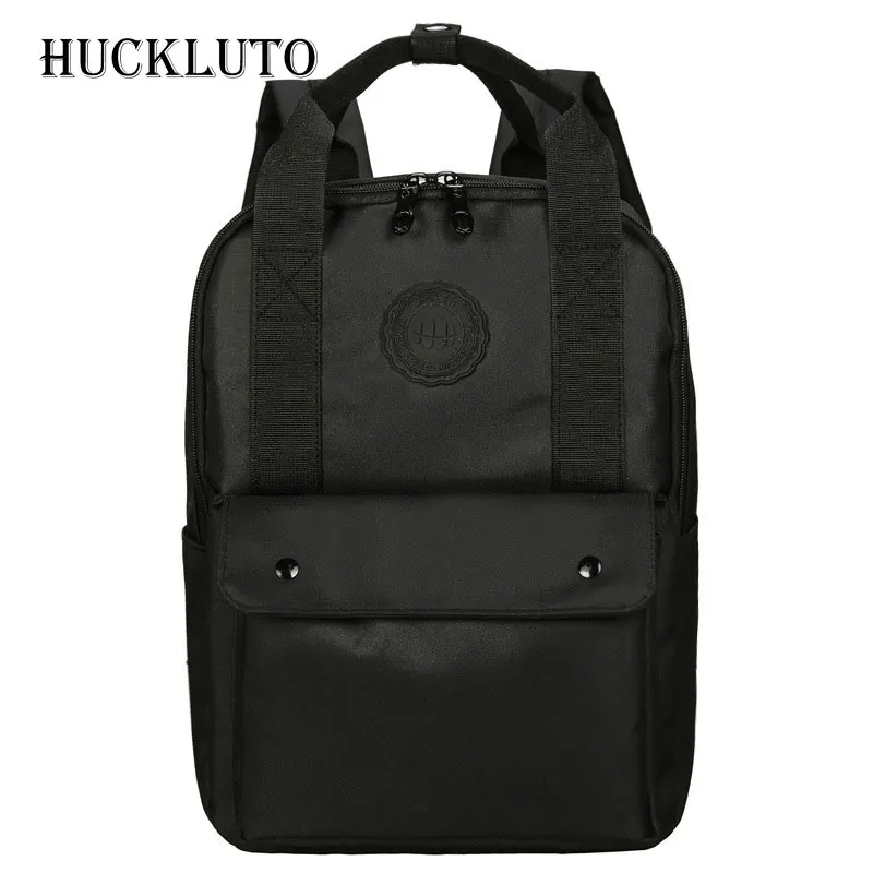 Мужской и женский рюкзак HuckLuto черный школьный в стиле Харадзюку Япония Южная
