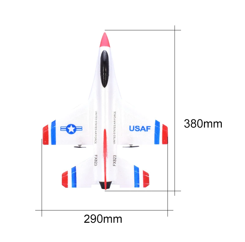 FX 823 2 4G 2CH пульт дистанционного управления F 16 планер 290 мм размах крыльев EPP RC