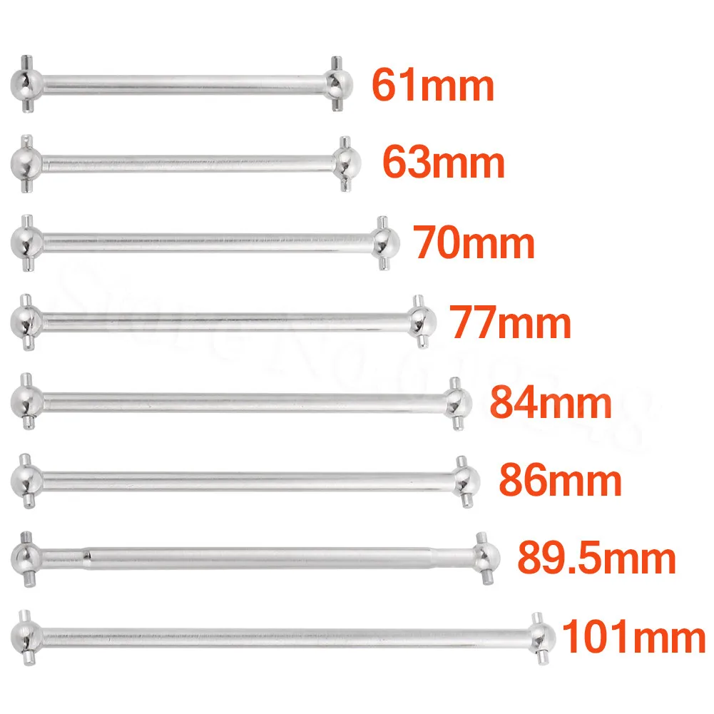 2pcs Steel Metal font b RC b font Car Drive Shaft Dogbone 61mm 63mm 70mm 77mm