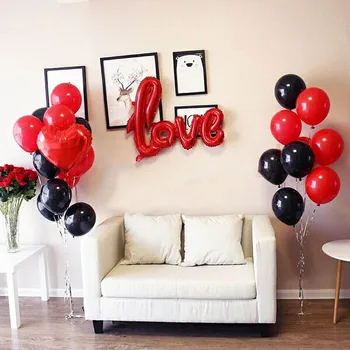 

23pcs/lot wedding Party decorations balloon red black helium air baloon Engagement Anniversary birthday decor balloons supplies