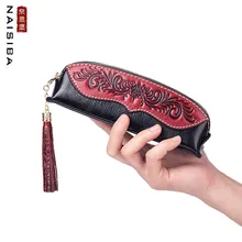 NASIBAO Для женщин из натуральной кожи сумка с тиснением Сумки теплые модные роскошные кисточкой Для Женщин Кожаный Клатч