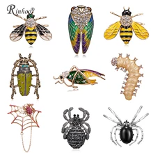 RINHOO – broche araignée abeille jaune pour hommes, bijoux de dessin animé, mode pour femmes, petite épingle foulard Broches insectes