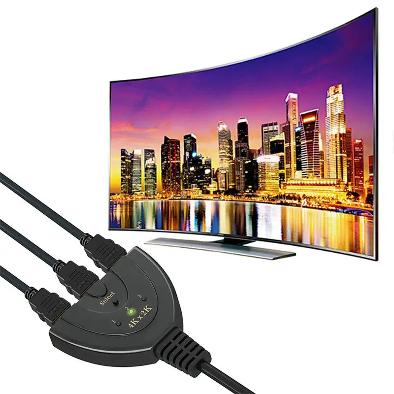 HDMI переключатель с пультом дистанционного управления 4 K, 3-Порты и разъёмы Разделитель с мультимедийным интерфейсом высокой четкости HDMI
