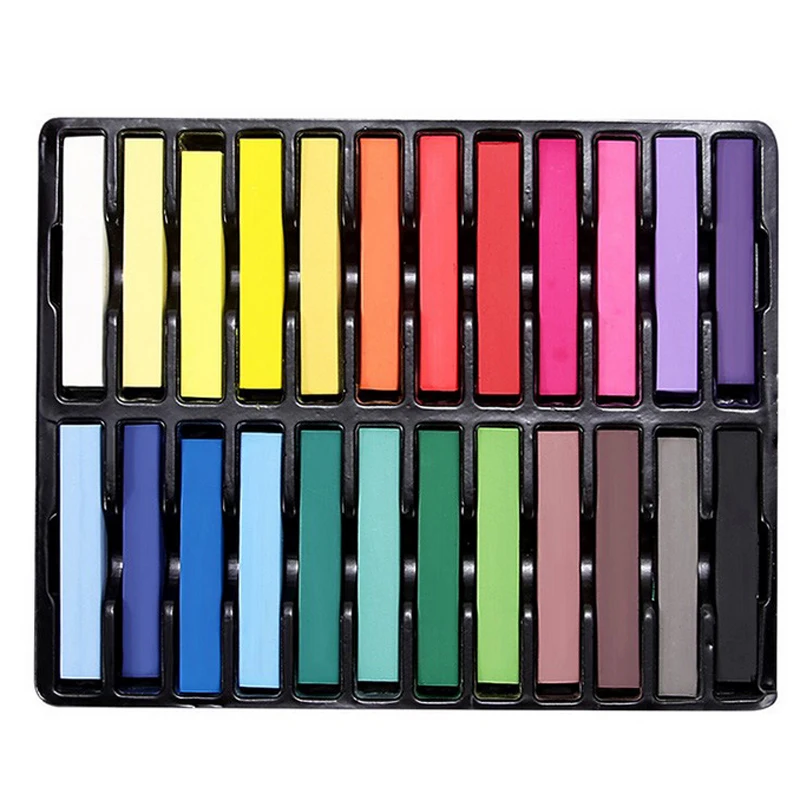 Hot Sale 1 SET 24 Colors Non-toxic Hair Chalk DIY Easy Temporary Salon Colors Hair Chalk Dye Soft Hair Pastels Kit Hair Beauty Hot Sale 1 SET 24 Colors Non-toxic Hair Chalk DIY Easy Temporary Salon Colors Hair Chalk Dye Soft Hair Pastels Kit Hair Beauty