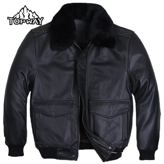Cheap Stylish Men Air Force Bomber Flight Genuine Leather Jacket Motorcycle Motocross Enduro Loose Outdoor Thicken Coat Chaqueta Moto