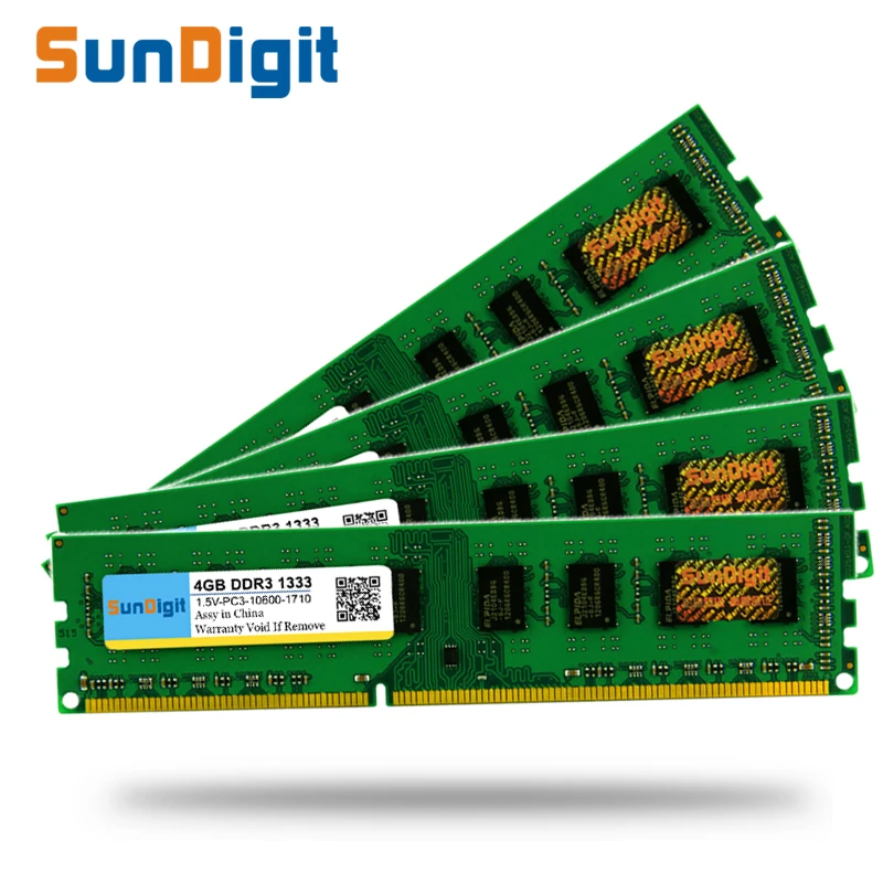 Высококачественная память SunDigit Ram DDR3 1333 МГц 8 ГБ 4 ГБ 2 ГБ для рабочего стола Memoria 1,5 в PC3-10600 4 Гб Совместимость с DDR 3 1066 МГц