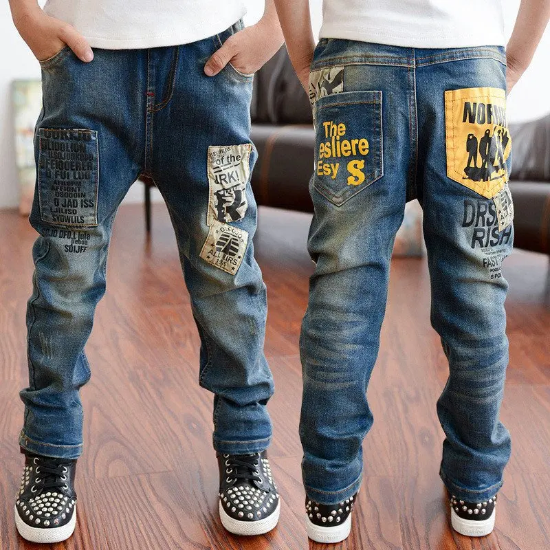 3-11T Autumn Baby Pants Casual Boys Jeans Bottom Children Denim Trousers Casaco Roupas Infantis Menina Kids Ripped Jeans Clothes ripped zipper fly denim jeans