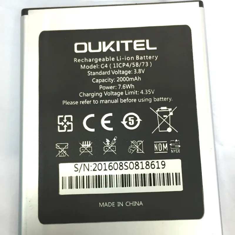Аккумулятор 2000 мАч для батарей Oukitel C4 + трек-код | Мобильные телефоны и аксессуары