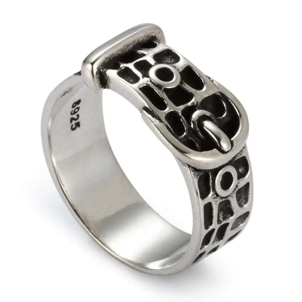 

Eulonvan Belt Buckle 925 Sterling Silver Men Rings gorgeous Male Jewelry Accessories finger ring for men S--TK06 size 8 9 10 11