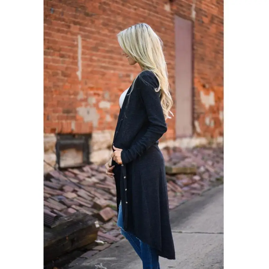 New Fashion Autumn Medium-long Women's Cardigan 2017 Sweater female Vintage elegant pocket Knitted Outerwear Cape Tops JY14