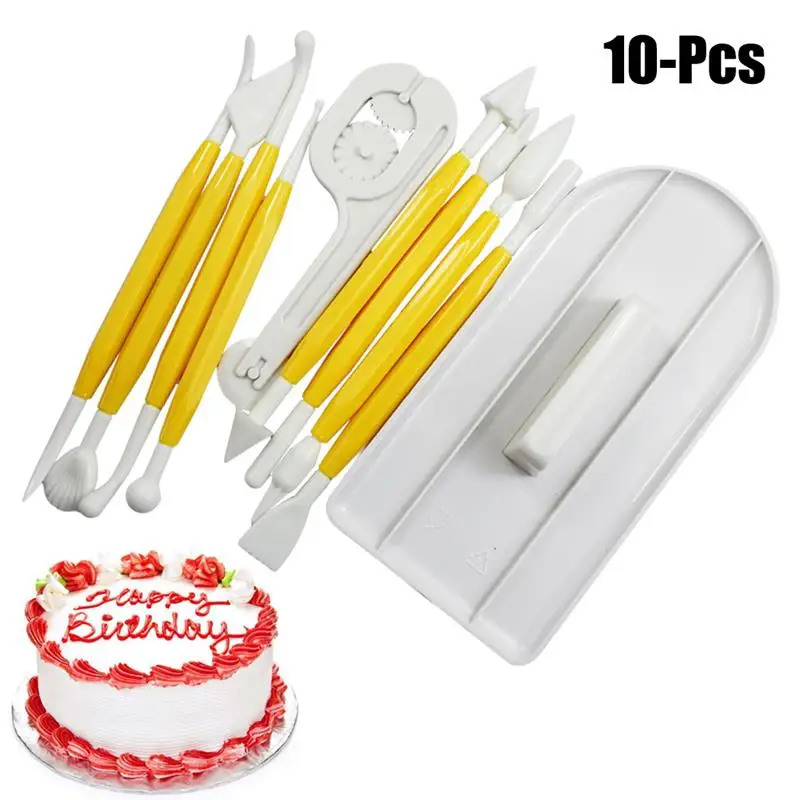 10 Pcs Fondant Tools Clay Modeling Yellow Candy Shaping Sculpting Set Pottery Carving for Ceramics | Дом и сад