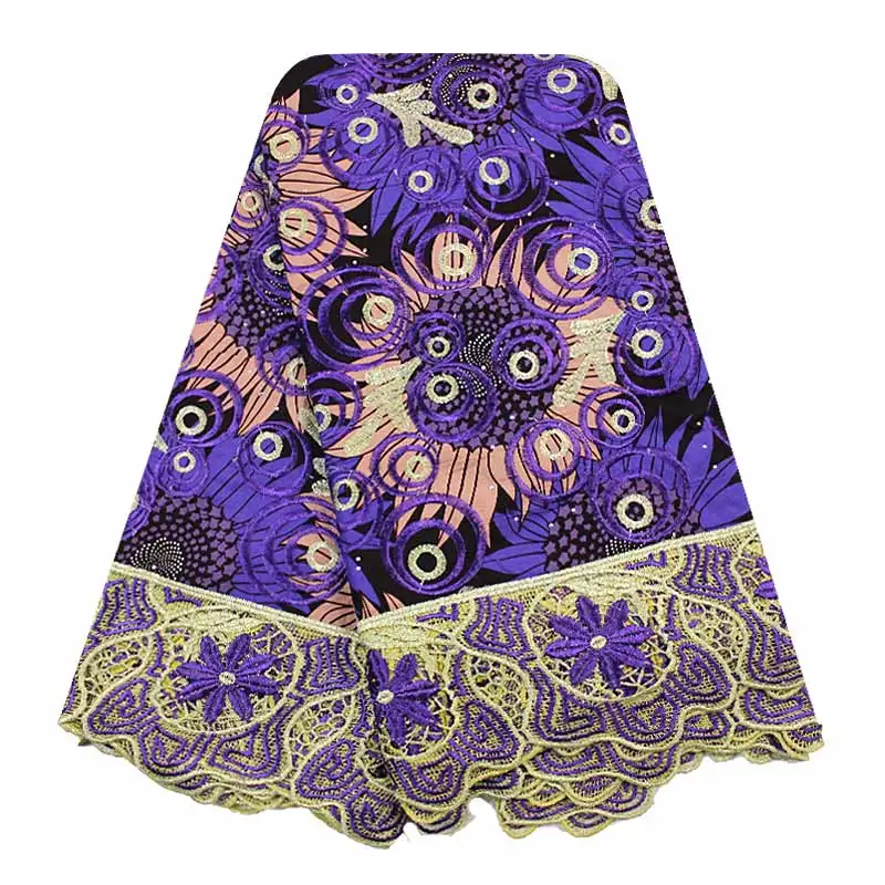 

Indian Wax Lace Fabric African Ankara Guipure Embroidery Cotton Laces Nigeria Style Wax Printed Laces For Ankara Women Dresses
