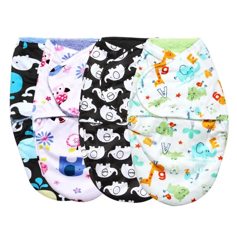 

50/60cm Newborn Baby Blanket Winter Swaddle Wrap Double Layer Short Plush Soft Infant Bedding Swaddling Wrap Blanket Sleepsack
