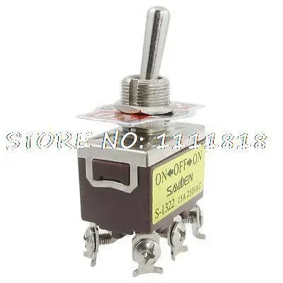15A/250VAC вкл/выкл/вкл 3 положения 2P2T DPDT тумблер 6 винтовых клемм | Обустройство дома
