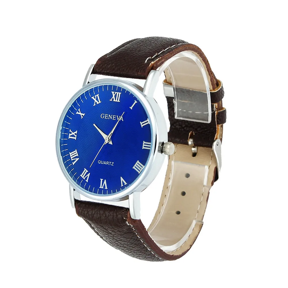 2017 Geneva Men Women Blue Ray Glass Quartz Wrist Watch Watches relogio masculino feminino Lover's Watch Feb16 Drop shipping 2017 Geneva Men Women Blue Ray Glass Quartz Wrist Watch Watches relogio masculino feminino Lover's Watch Feb16 Drop shipping