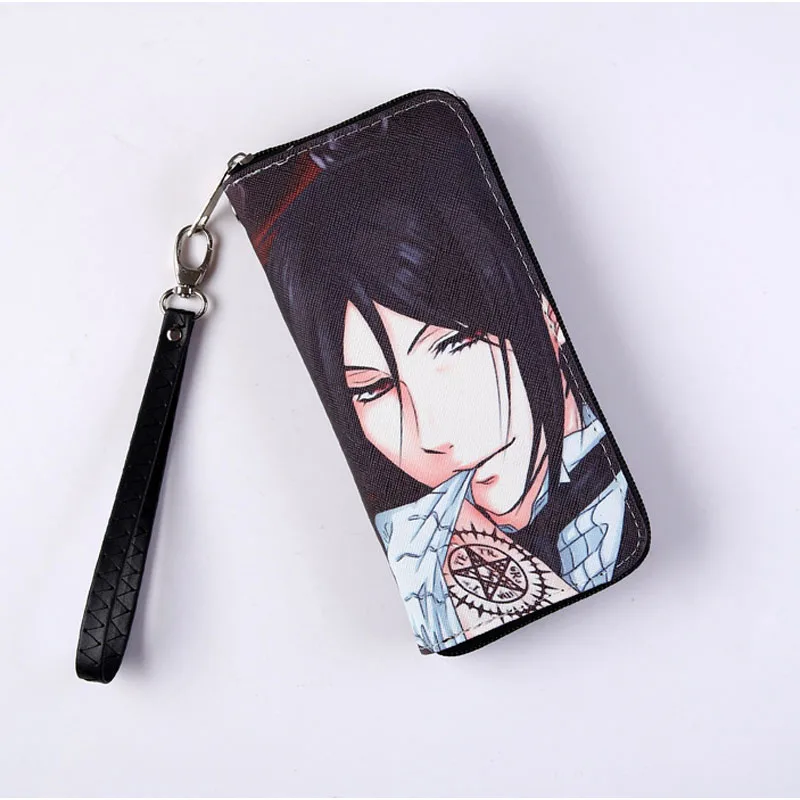 

Anime Black Butler Sebastian Michaelis Long Wallet Men's Clutch Purse with Zipper