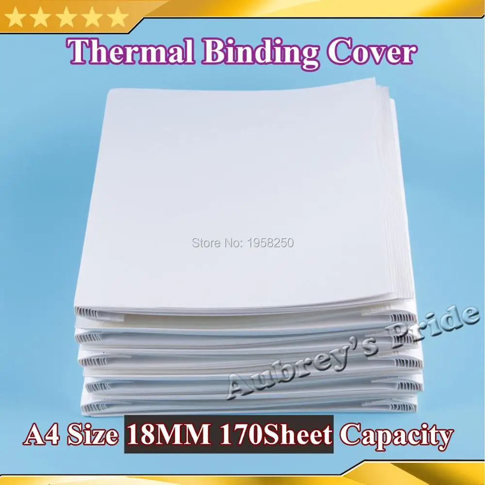 

10Pcs A4 SizeA4 Size(210*297mm) 18MM 170Sheets Capacity 70g Pages Bind Notebook Cover for Hot Glue Thermal Binding White