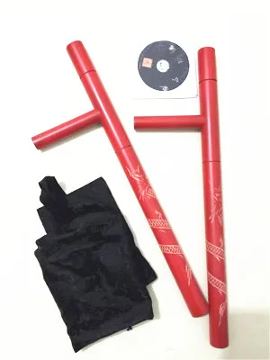 (2 шт./лот) T turn double Tonfa martial arts Guaizi duckweed резьба по дереву поворот на Запад красный
