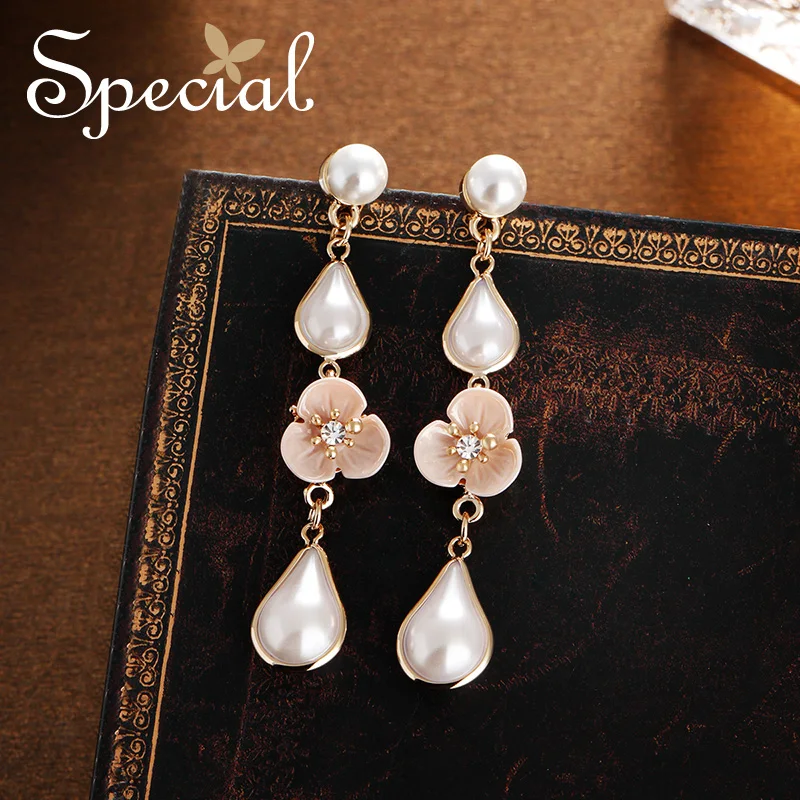 

Special Euramerican S925 Tremella needle cherry pollen female long ear clip personality earpiece euphemism S1861E
