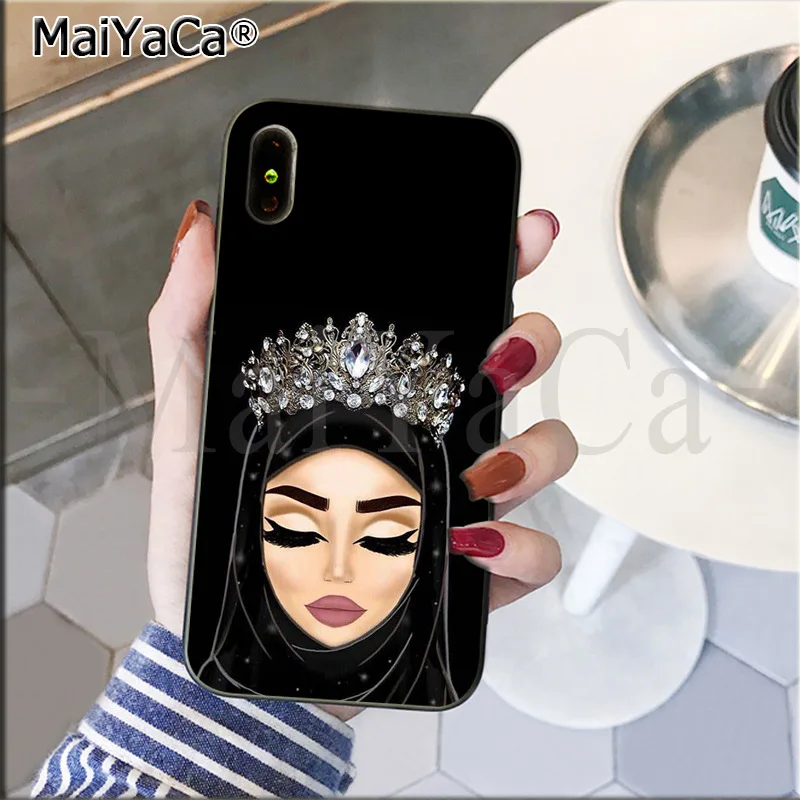 MaiYaCa الحجاب الرسم الأسود عالية الجودة جراب هاتف ل أبل فون 8 7 6 6 ثانية زائد X XS ماكس 5 5 ثانية SE XR الهواتف المحمولة